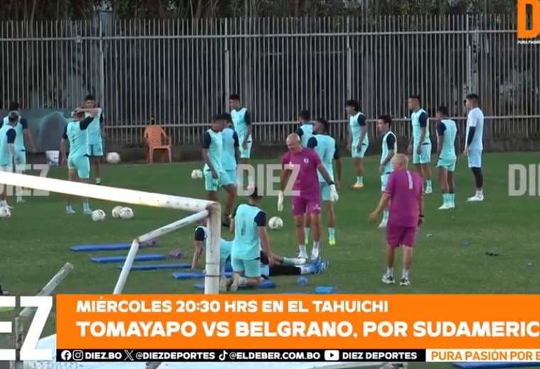 Tomayapo entrenó en el club Universidad, apuntando al encuentro de Sudamericana ante Belgrano