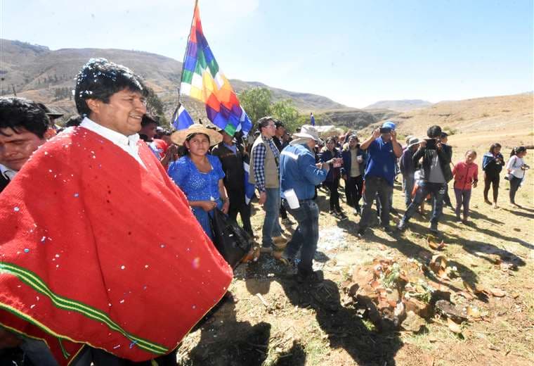 El presidente Evo Morales en un acto en Vila Vila este domingo. Foto: ABI