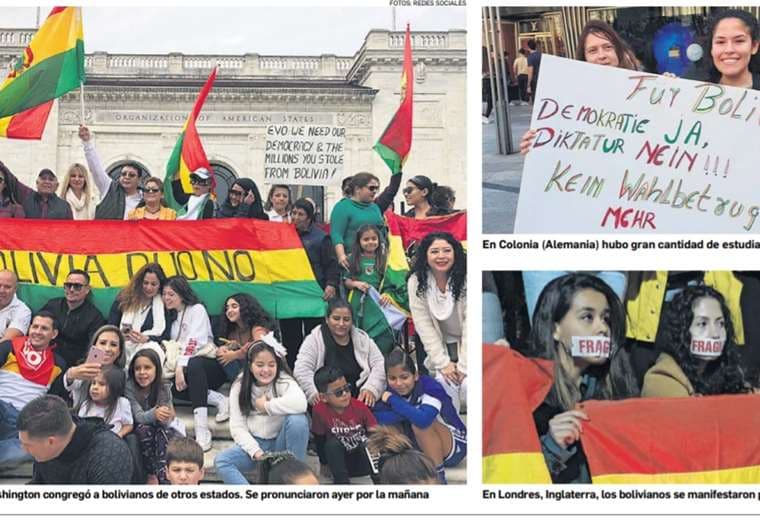 Residentes bolivianos en diferentes partes del mundo se han manifestado. Foto: Redes