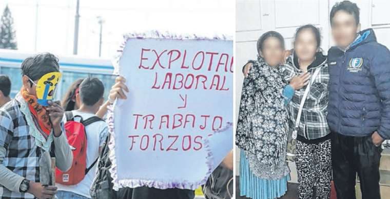 A la derecha, el reencuentro de la víctima con sus familiares en Santiago de Chile a inicios de mes