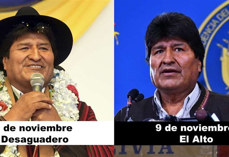 Evo Morales ayer y hoy