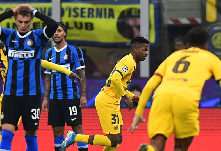 Ansu Fati (31) selló el triunfo del equipo catalán ante el Inter. Foto. AFP