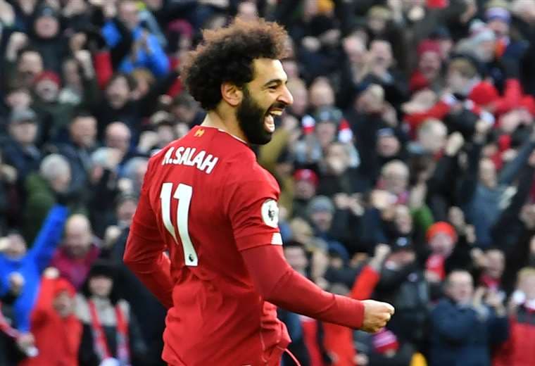 Salah marcó un doblete para darle un nuevo triunfo al Liverpool. Foto. AFP