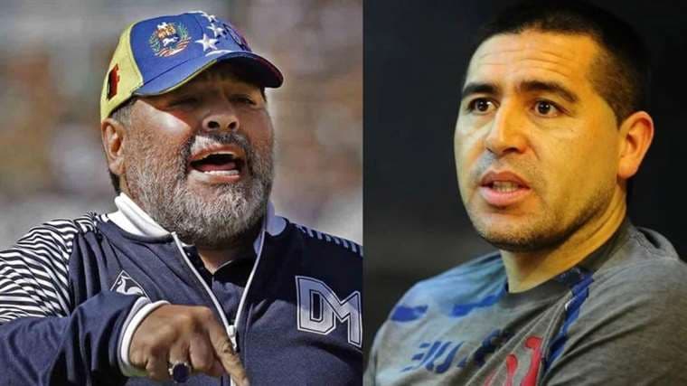 Diego Armando Maradona critica la postulación de Juan Román Riquelme a la vicepresidencia de la institución xeneize. Foto. Internet  