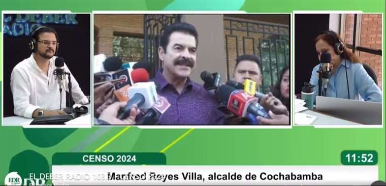 Censo 2024: Manfred Reyes Villa: "Estamos seguros que en Cochabamba somos 1.200.000 habitantes”