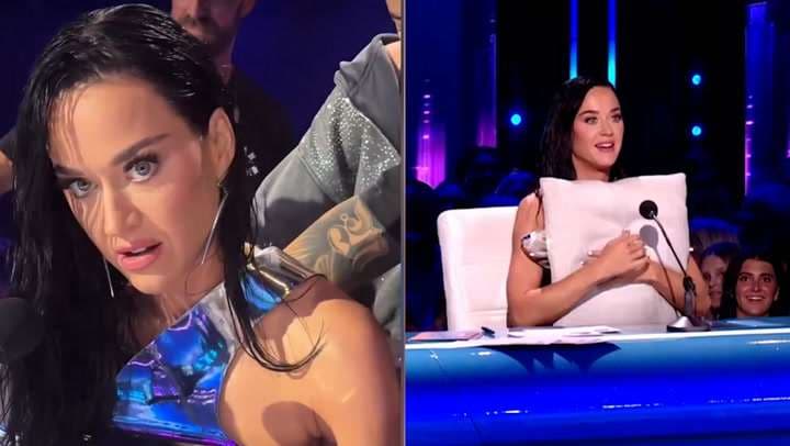 La blusa de Katy Perry se le rompe en pleno show y tuvo que taparse con un cojín