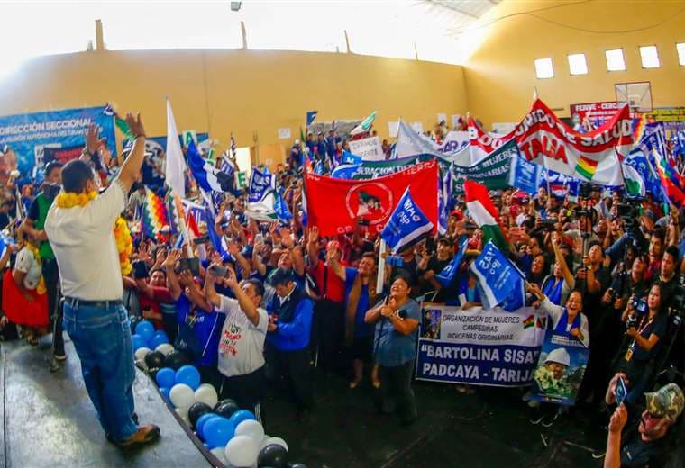 Luis Arce en el congreso de Tarija que el evismo no reconoce